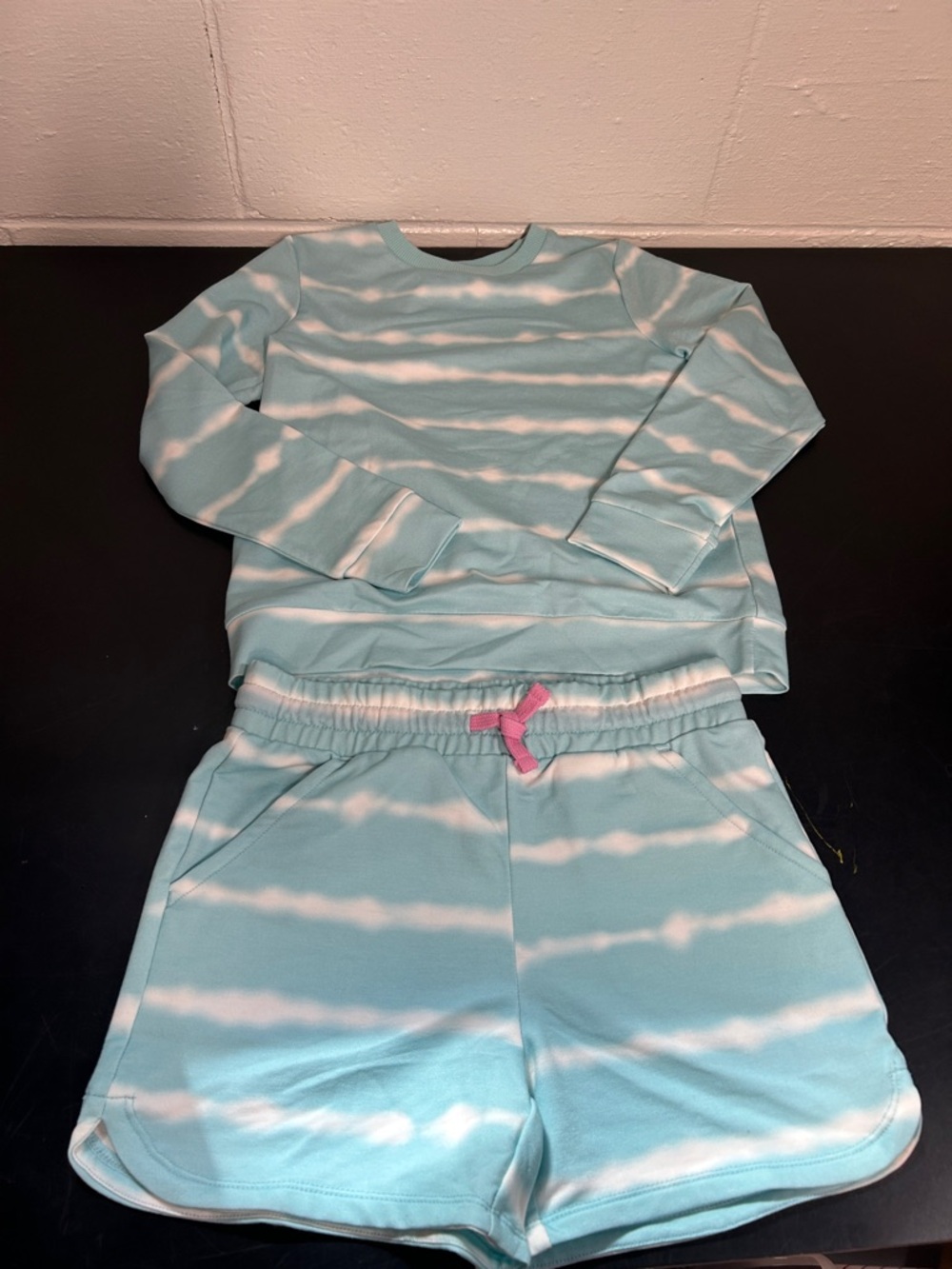 32 Degrees Kids Tie-Dye Lounge Set - Light Blue, White, Pink Accent